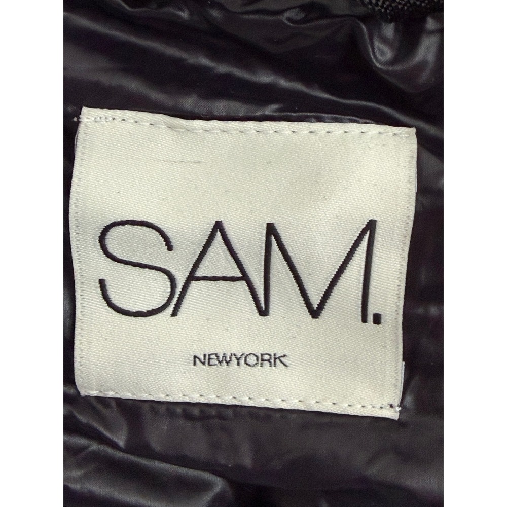 SAM New York Freestyle Down Puffer Jacket Metallic Silver Womens Small Bomber - Picture 8 of 16